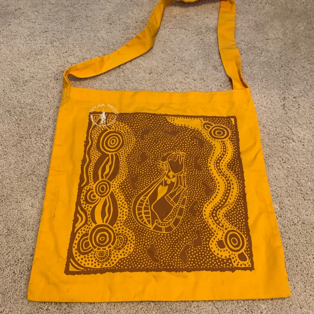 Aboriginal Print Mustard Messenger Bag